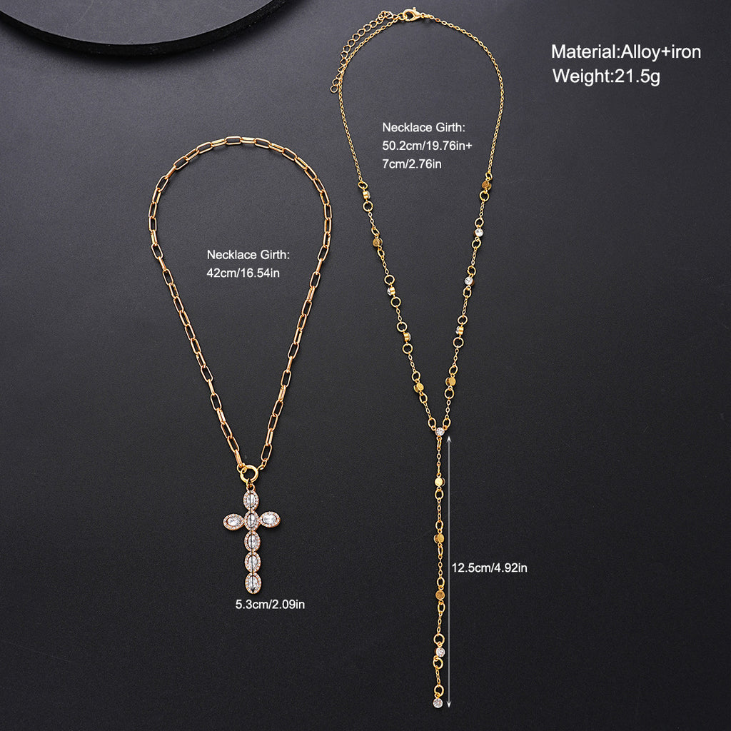 Damen Halskette mit funkelndem Kreuzanhänger und eleganter Kettengestaltung Shop Nory