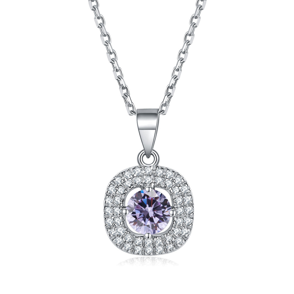 Damen Halskette mit elegantem blauen Zirkonia-Anhänger und funkelndem Kristallbesatz Shop Nory