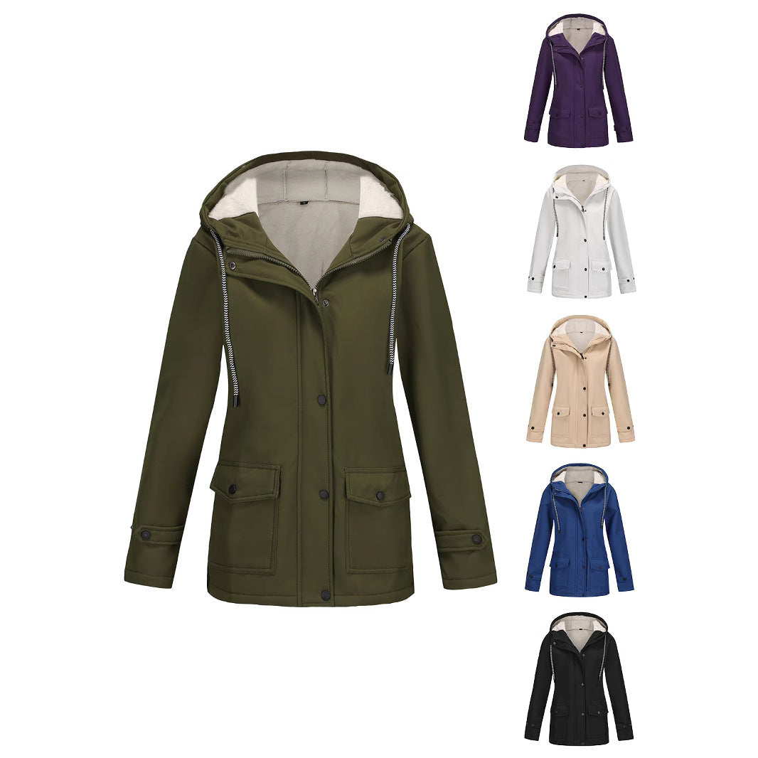 Damen Modische Outdoor-Jacke mit Fleece-Futter