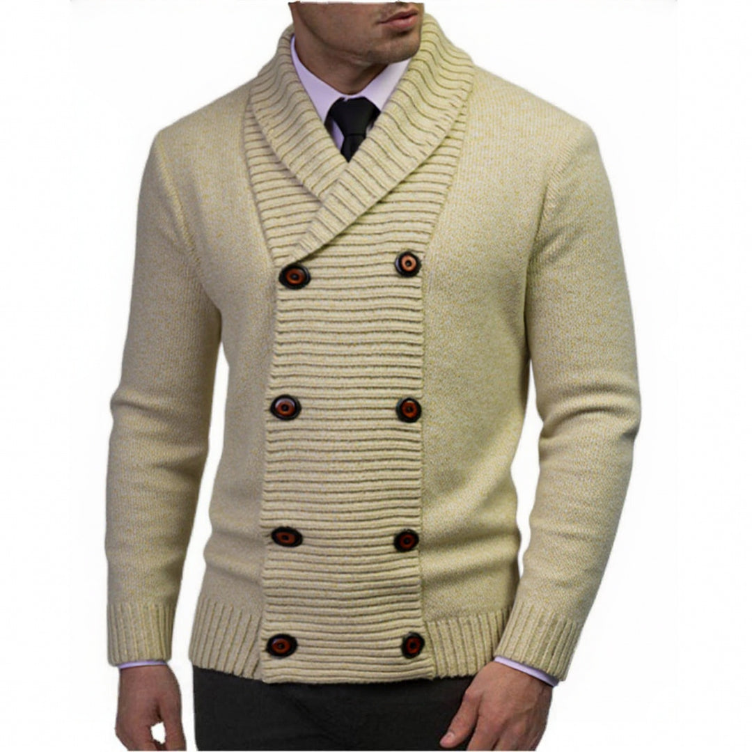 Herren nan Strickcardigan mit doppelreihiger Knopfleiste und Schalkragen Shop Nory