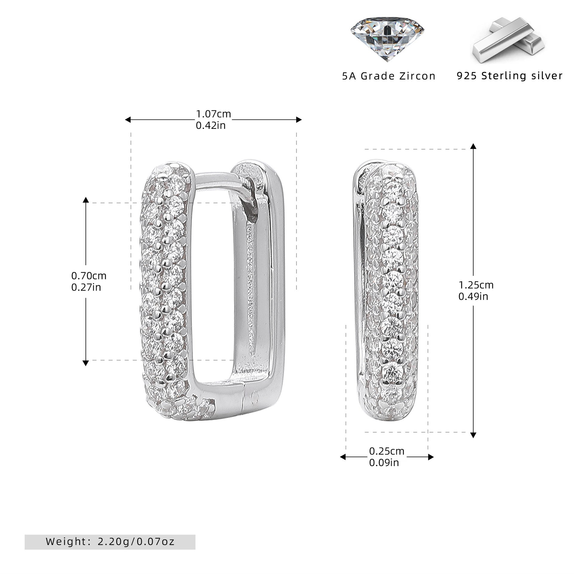 Damen Creolen aus hochwertigem 925 Sterling Silber mit funkelnden Zirkonsteinen Shop Nory