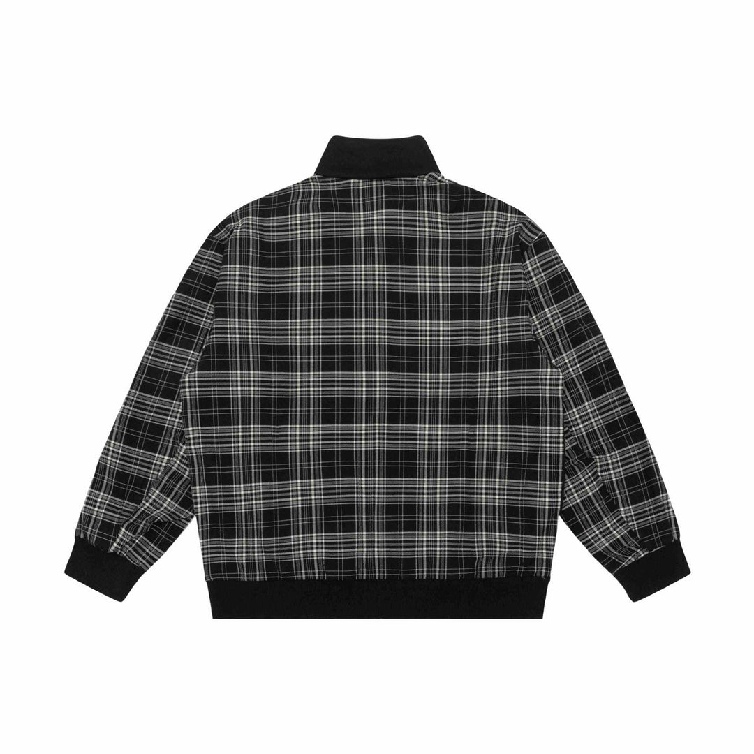 Damen Sweatjacke mit Stehkragen und kariertem Schulterstreifen Shop Nory