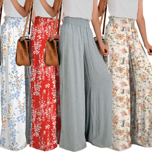Damen Blumendruck Weite Hosen