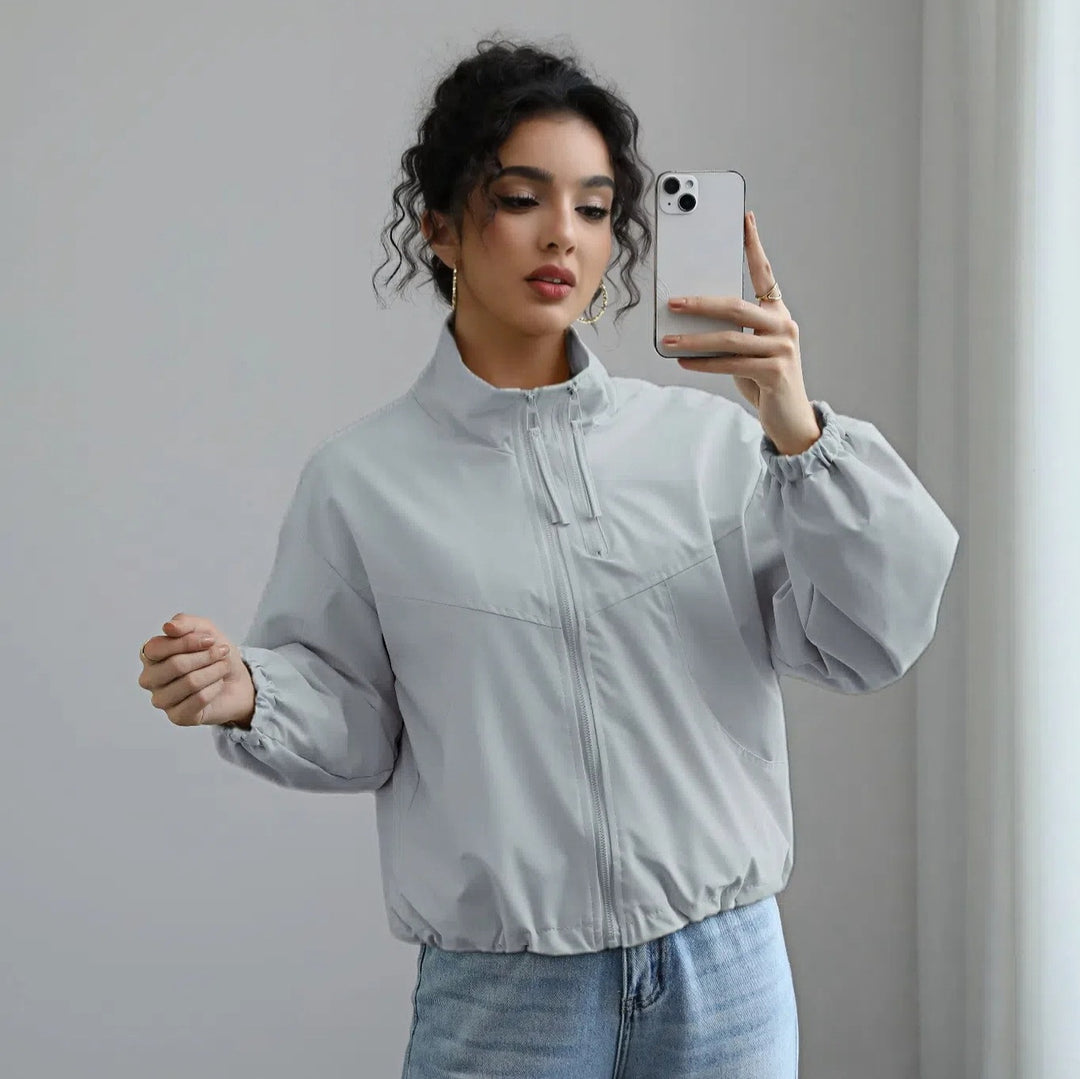 Damen Lässige Oversize-Blousonjacke mit Ballonärmeln Shop Nory