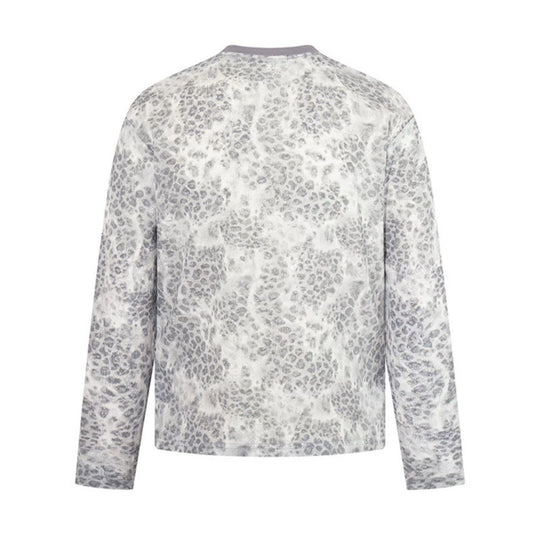 Damen Langarm-Sweatshirt mit Allover-Leo-Muster, geradem Schnitt und dekorativer Stickerei Shop Nory