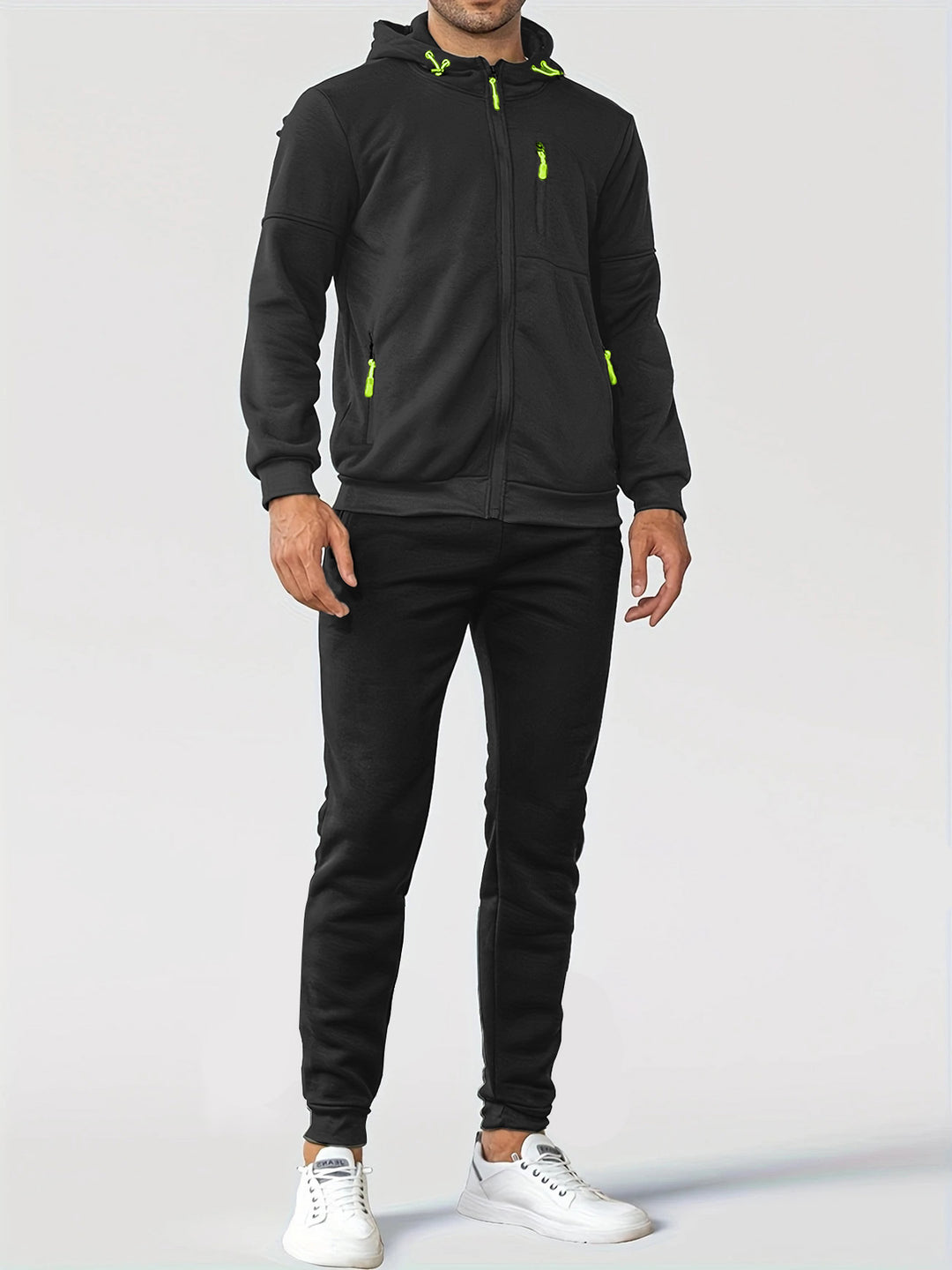 Herren technische Kapuzenjacke mit durchgehendem Frontreißverschluss, Brusttasche mit Reißverschluss und elastischen Bündchen Shop Nory