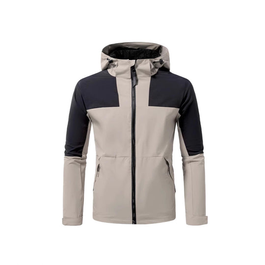 Herren Windbreaker Jacke mit verstellbarem Kapuzenkragen und seitlichen Taschen