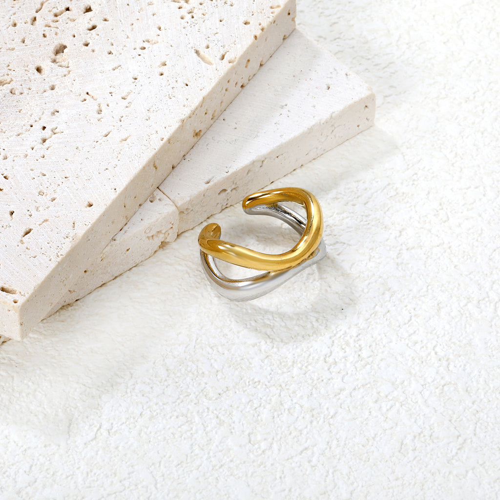 Damen Ring mit verstellbarem Design und elegantem zweifarbigen Finish Shop Nory