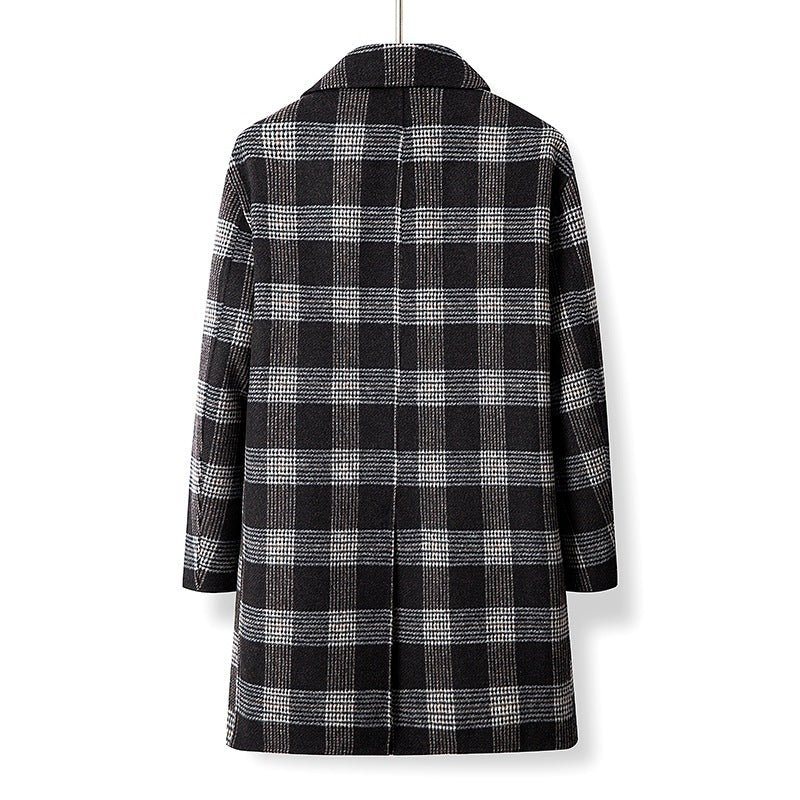 Damen Eleganter Karierter Doppelbrustmantel Shop Nory