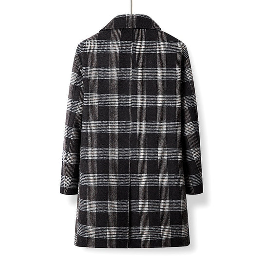 Damen Eleganter Karierter Doppelbrustmantel Shop Nory