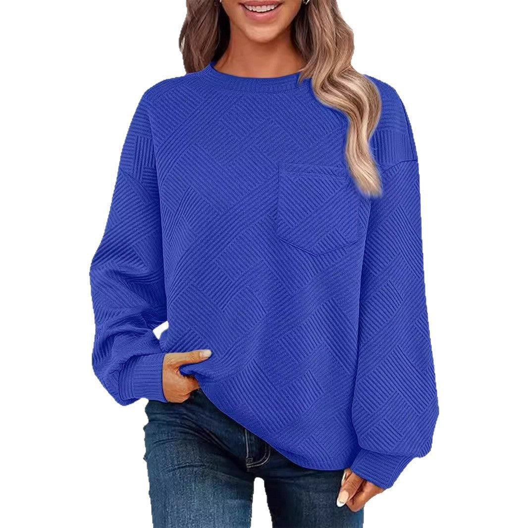 Damen Oversize Strukturstrick-Pullover mit Brusttasche Shop Nory