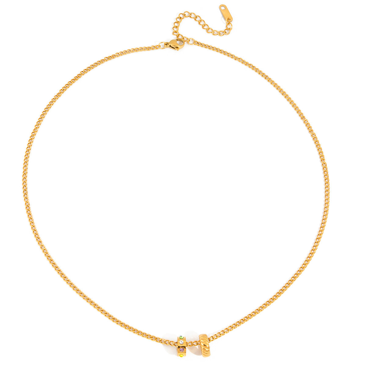 Damen Halskette mit funkelndem Zirkonia-Anhänger und eleganter Gliederkette Shop Nory