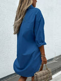 Damen chemisierter Oversized-Hemdblusenkleid