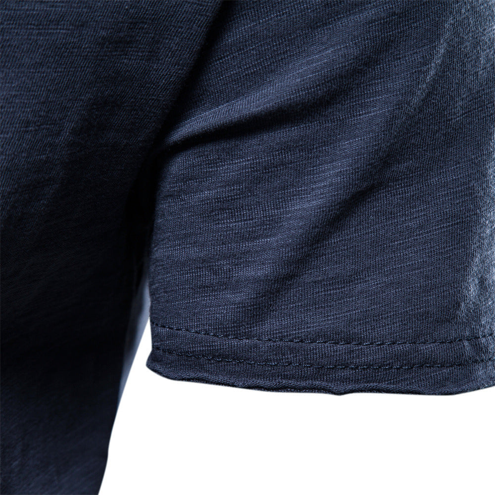Herren nan leichtes Baumwollshirt mit Rundhalsausschnitt und schlanker Passform