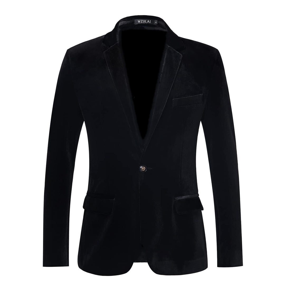 Herren maßgeschneidertes Samt-Sakko Slim Fit mit einreihiger Knopfleiste und Pattentaschen Shop Nory