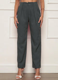 Damen elegante Hochbundhose mit Faltendetails