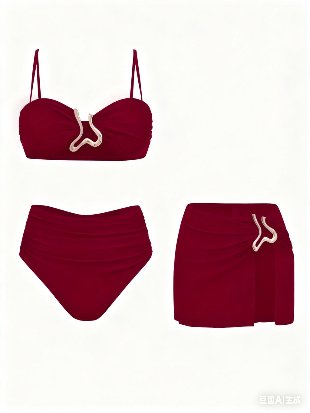 Damen Bikiniset mit elegantem Wickelrock und modischem Design