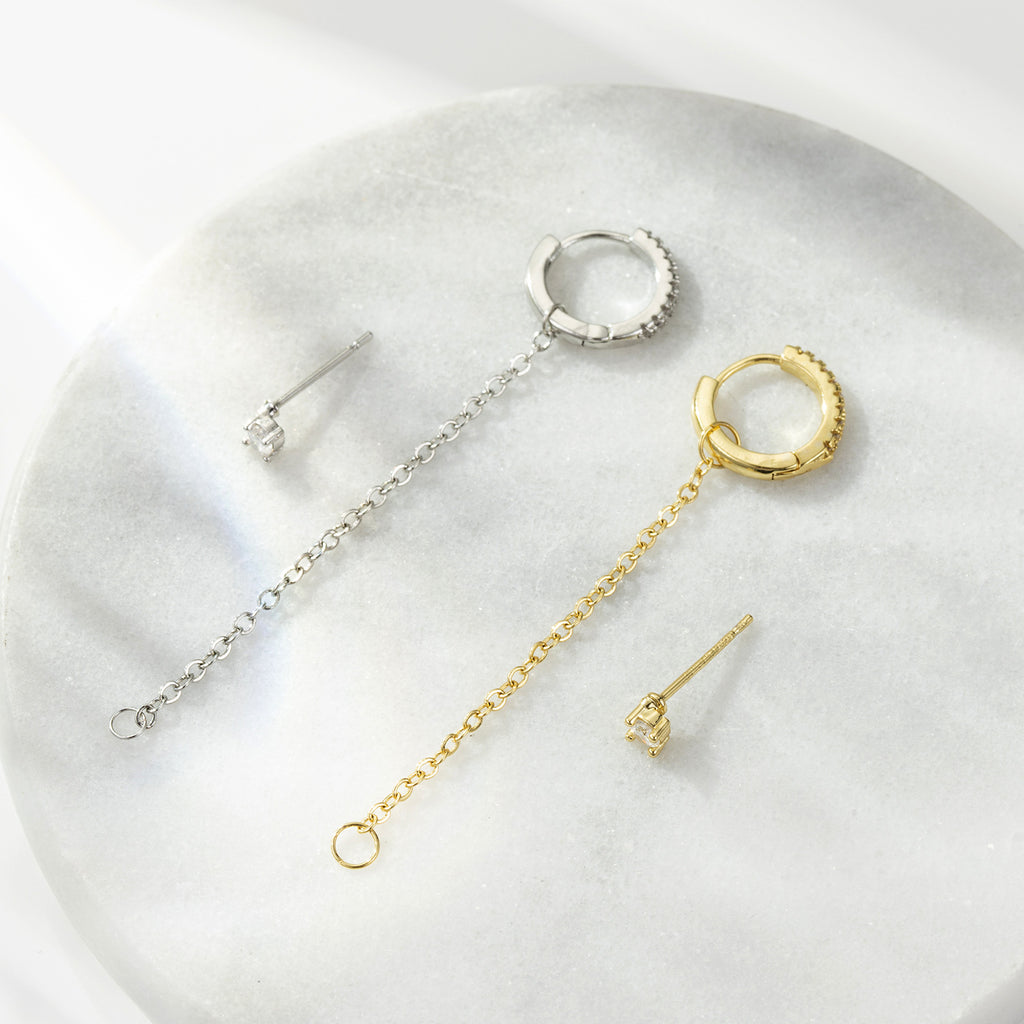 Damen Ohrhänger mit schimmerndem Design und funkelnden Akzenten Shop Nory
