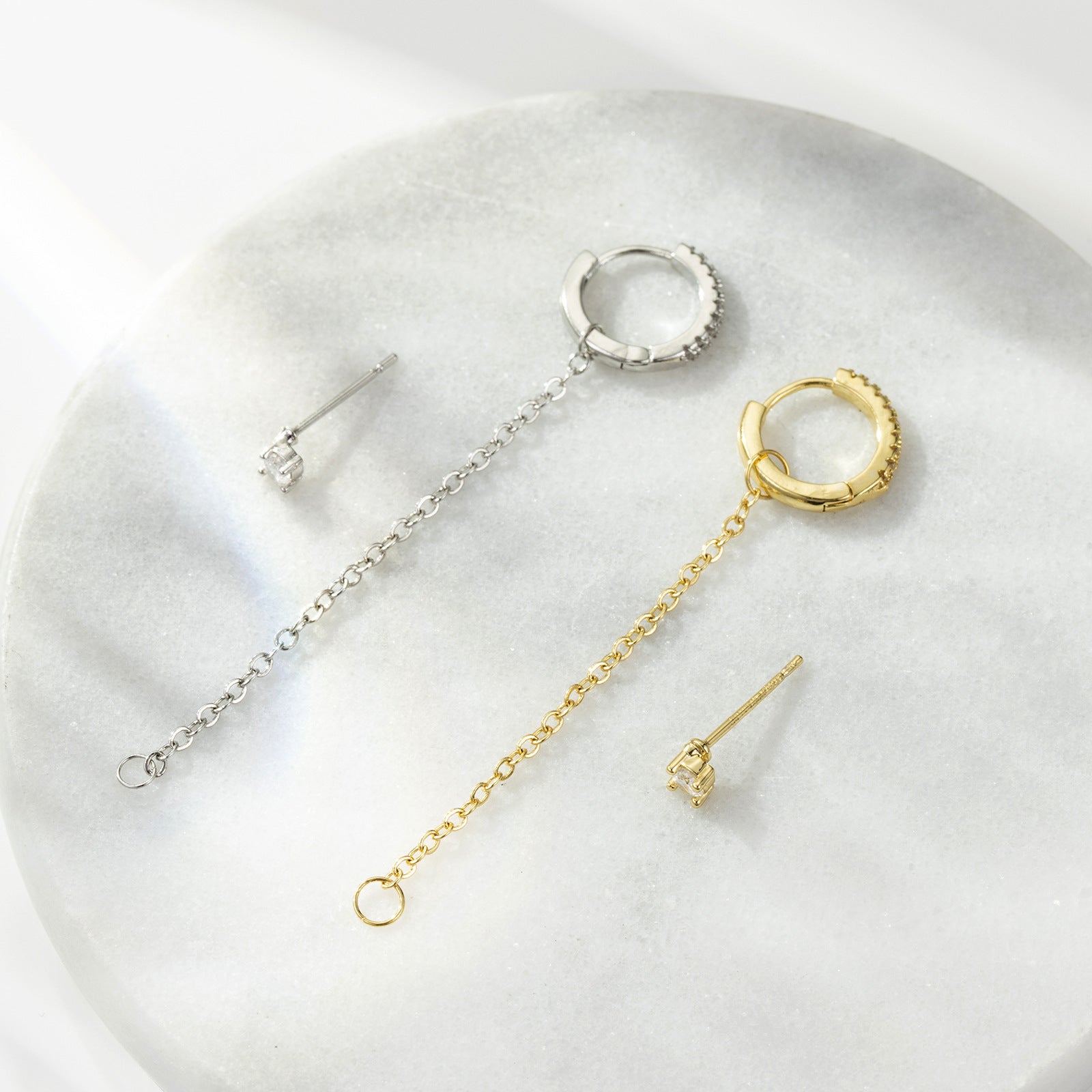 Damen Ohrhänger mit schimmerndem Design und funkelnden Akzenten Shop Nory