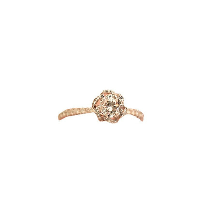 Damen zierlicher Verlobungsring mit floraler Fassung Shop Nory