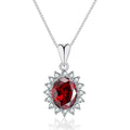 Damen filigrane Halskette mit rotem Edelstein und funkelndem Zirkonia-Besatz Shop Nory