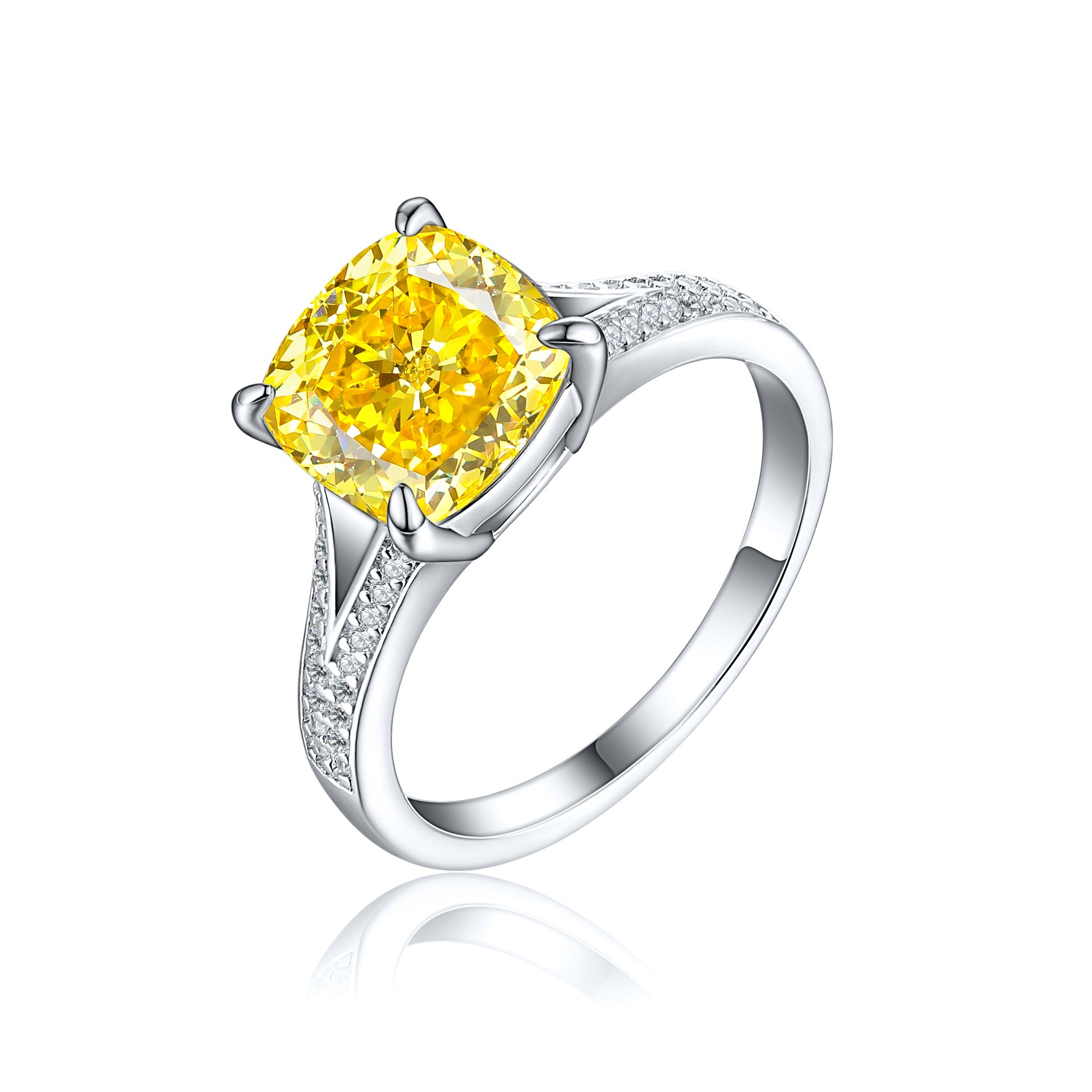 Damen Ring mit funkelndem Aquamarin und kunstvollen Zirkonia-Besatz Shop Nory