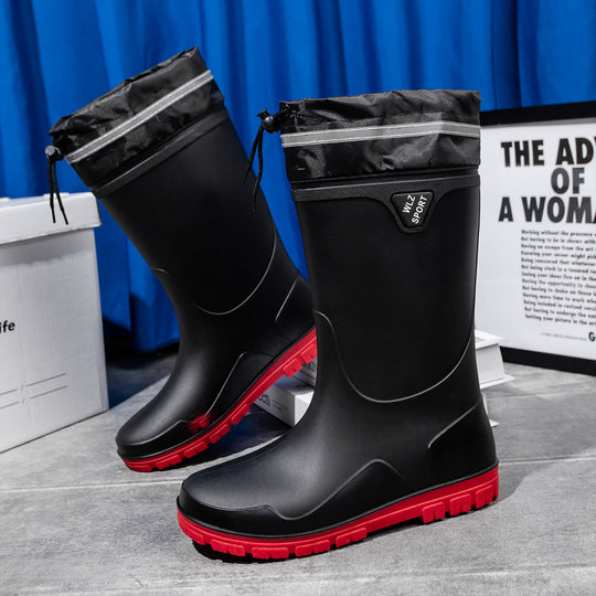 Herren Outdoor-Gummistiefel mit Thermokragen, Zugkordelverschluss und rutschfester Profilsohle Shop Nory