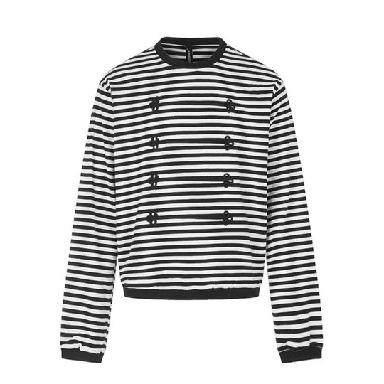 Damen Gestreiftes Sweatshirt mit maritimen Knotenapplikationen Shop Nory