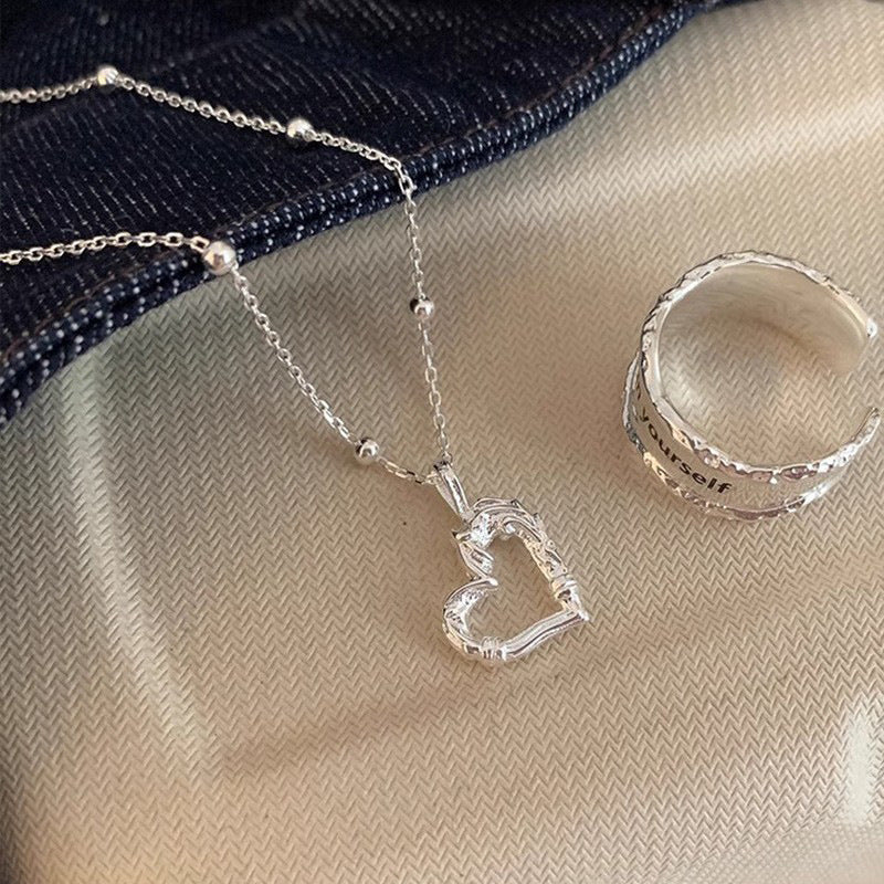 Damen filigrane Herzanhänger-Halskette aus hochwertigem Silber Shop Nory
