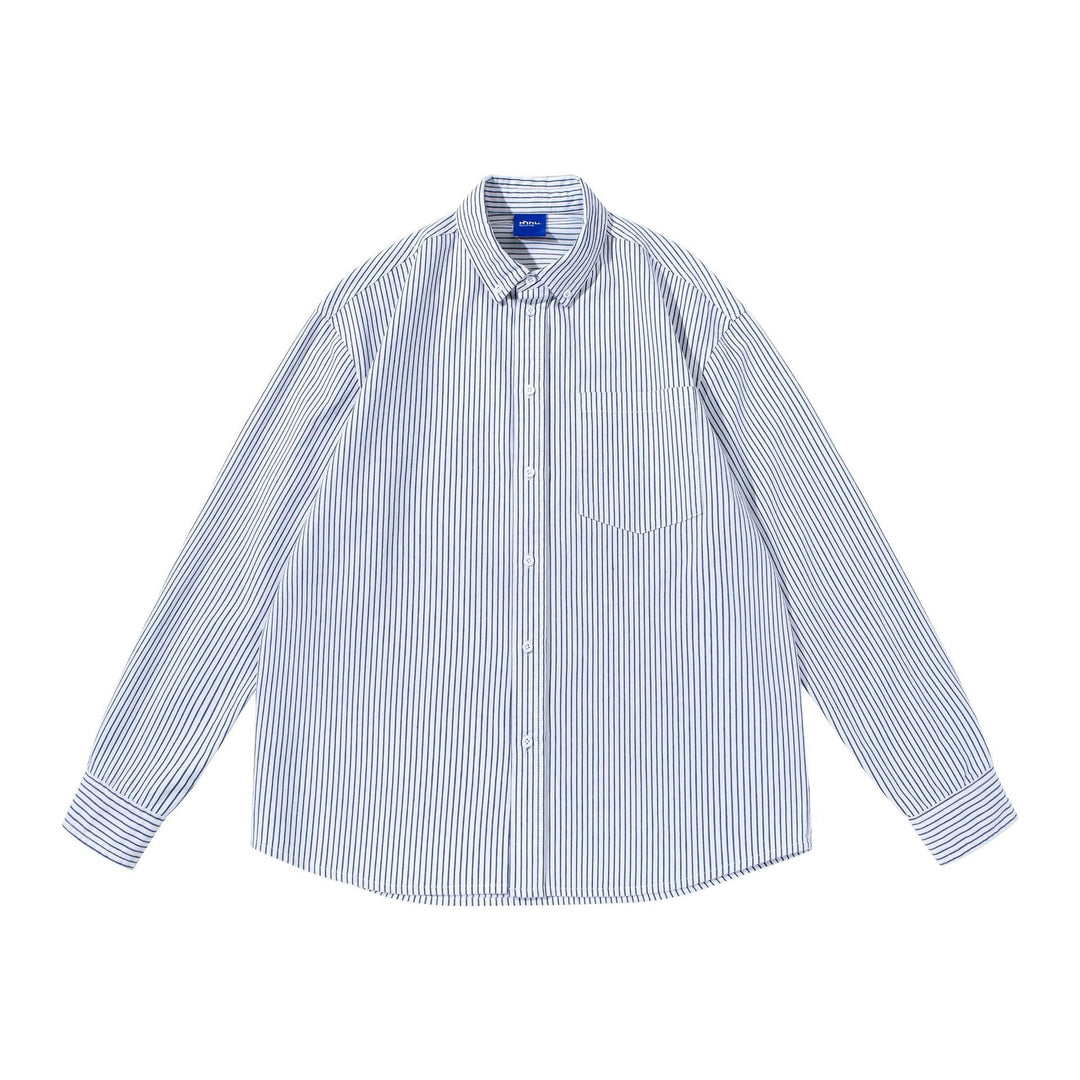 Damen Gestreiftes Oversize-Hemd im Oxford-Style mit Button-Down-Kragen und Brusttasche Shop Nory