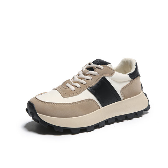 Damen Plateau-Casual-Sneaker mit profiliertem Gum-Profil und Velours-Overlays Shopy Nory