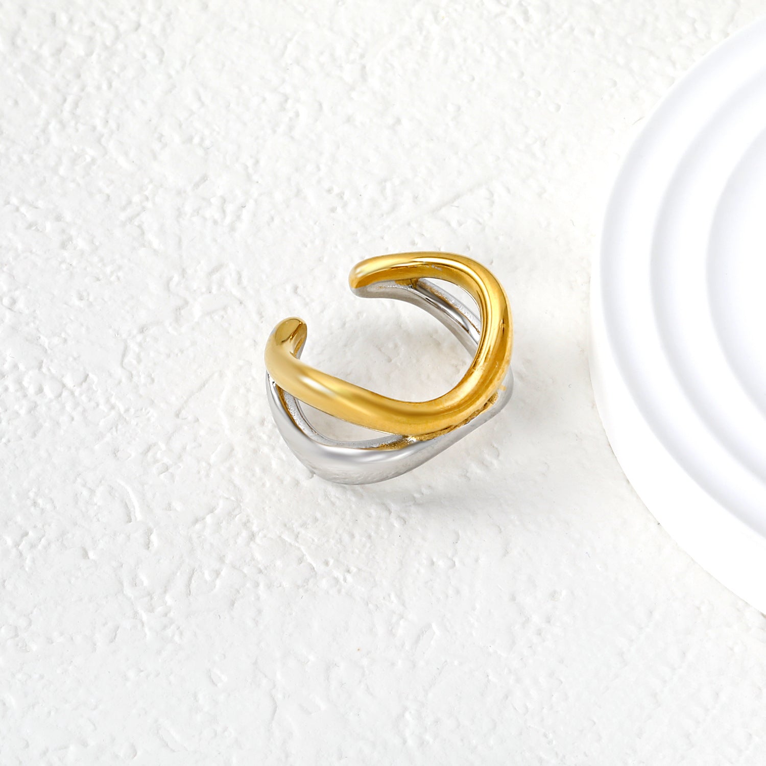 Damen Ring mit verstellbarem Design und elegantem zweifarbigen Finish Shop Nory