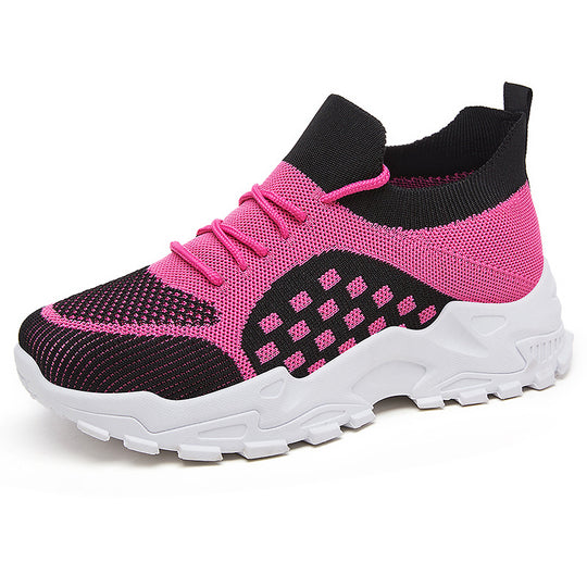 Damen nan leichter Strick-Chunky-Sneaker mit sockenähnlichem Schaft, gepolsterter Fersenstütze und griffiger Trail-Laufsohle Shop Nory