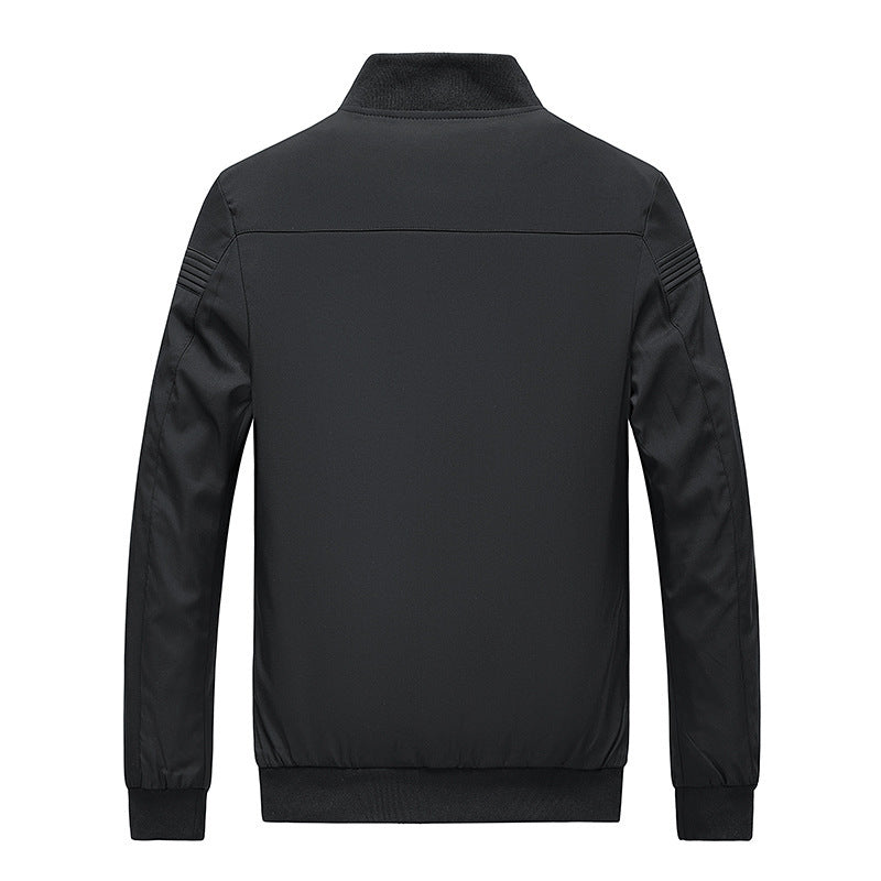 Herren schlichter Slim-Fit Zipper-Blouson mit Stehkragen, tonalen Nahtdetails und elastischen Bündchen Shop Nory