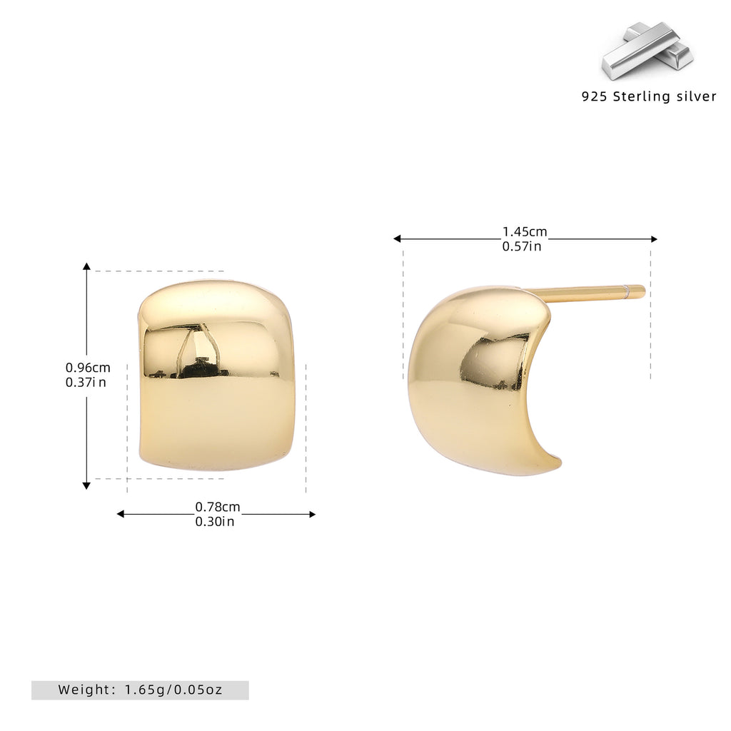 Damen Ohrstecker mit modernem, geschwungenem Design aus 925 Sterling Silber Shop Nory