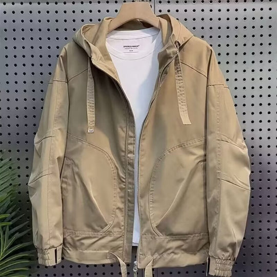 Herren Leichte Kapuzenjacke im Utility‑Stil mit Innenorganisation und Frontreißverschluss Shop Nory