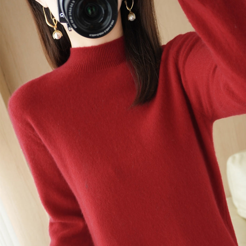 Damen Kurzrollkragenpullover in Kaschmir-Optik mit extralangen Rippbündchen Shop Nory