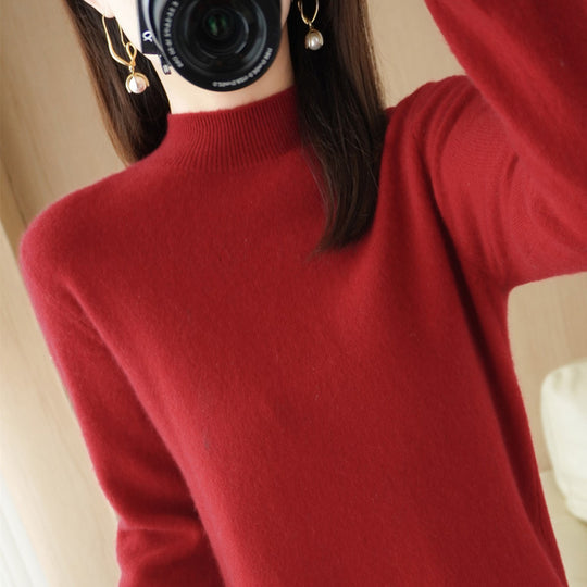 Damen Kurzrollkragenpullover in Kaschmir-Optik mit extralangen Rippbündchen Shop Nory