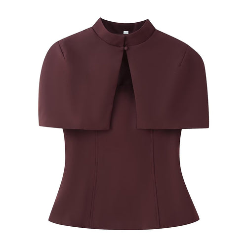 Damen Top mit Capelet-Überwurf und taillierter Peplum‑Silhouette Shop Nory