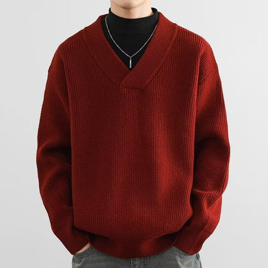 Herren Grobstrick-Pullover mit V-Ausschnitt Shop Nory