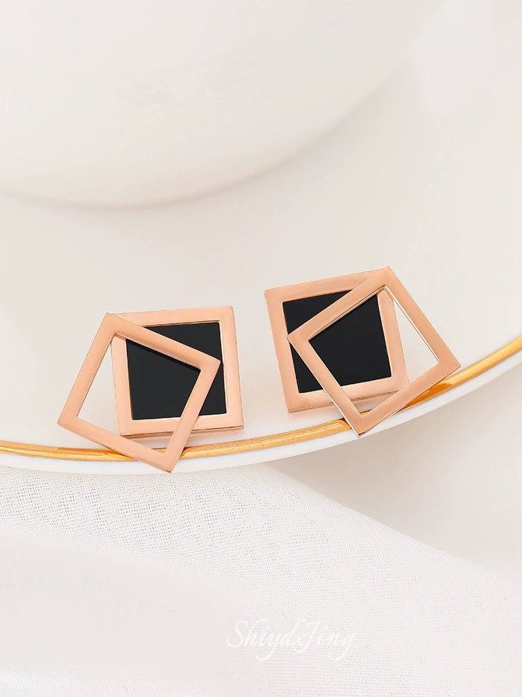 Damen Geometrische Schicht-Statement-Ohrringe Shop Nory