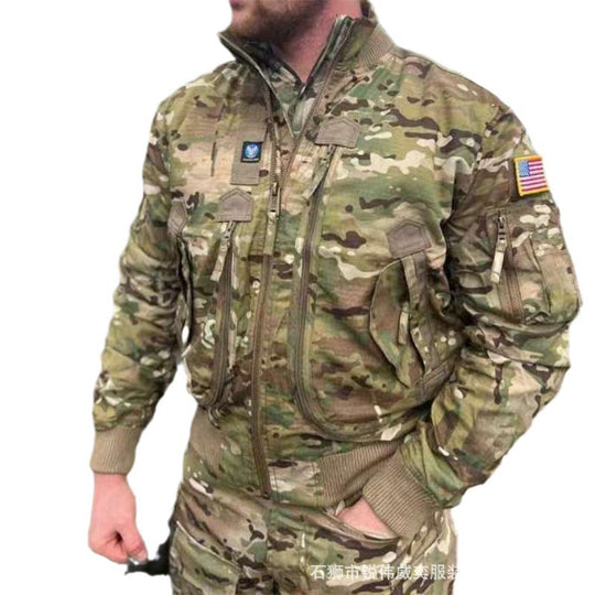 Herren Tarn-Bomberjacke im Tactical‑Stil mit Mehrfachtaschen und Rippenbündchen Shop Nory