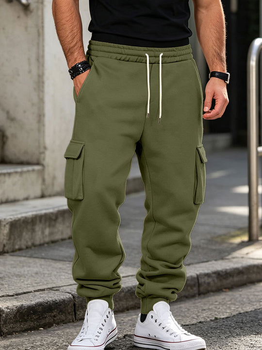 Herren Cargo-Jogginghose aus Baumwollfleece mit elastischem Bund und Beinbündchen Shop Nory