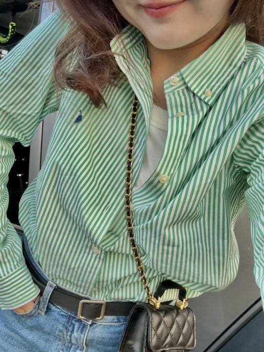 Damen Gestreiftes Button-Down Hemd Shop Nory