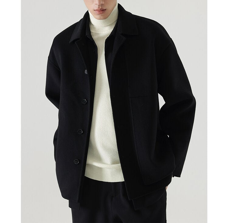 Herren Boxy Wollmix-Hemdjacke mit durchgehender Knopfleiste und überschnittener Schulter Shop Nory