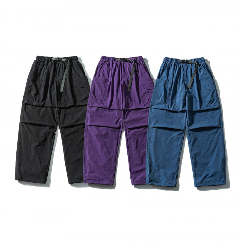 Unisex Utility-Cargo-Hose mit elastischem Bund, verstellbarem Gurt und großen aufgesetzten Taschen Shop Nory