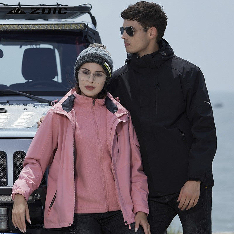 Damen technische Regen- und Freizeitjacke mit verstellbarer Kapuze und Mehrfachtaschen Shop Nory