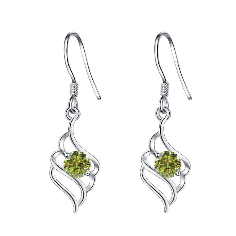 Damenohrringe mit elegantem Wellenmuster und funkelndem Kristall Shop Nory
