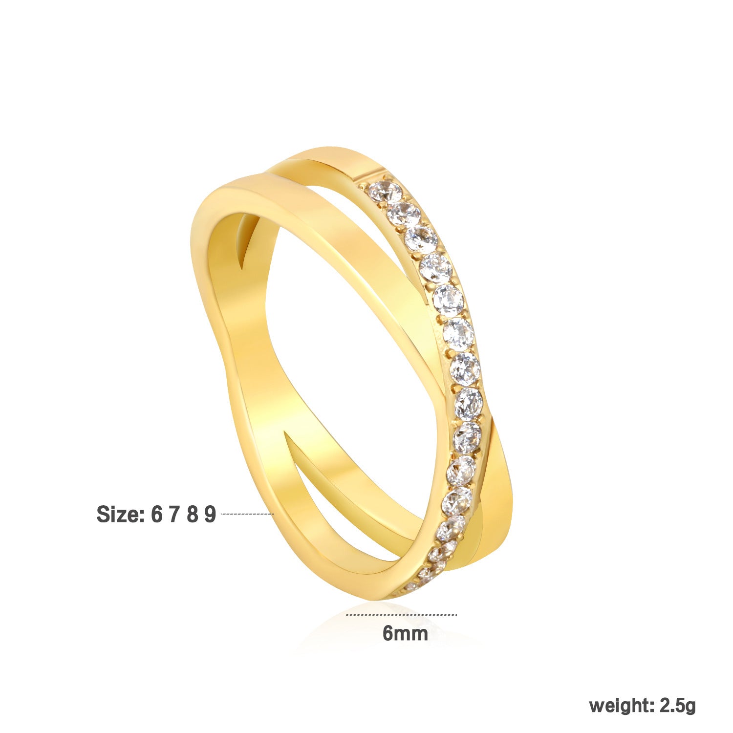 Damen Ring mit bunten Kristall-Akzenten und geschwungenem Design Shop Nory