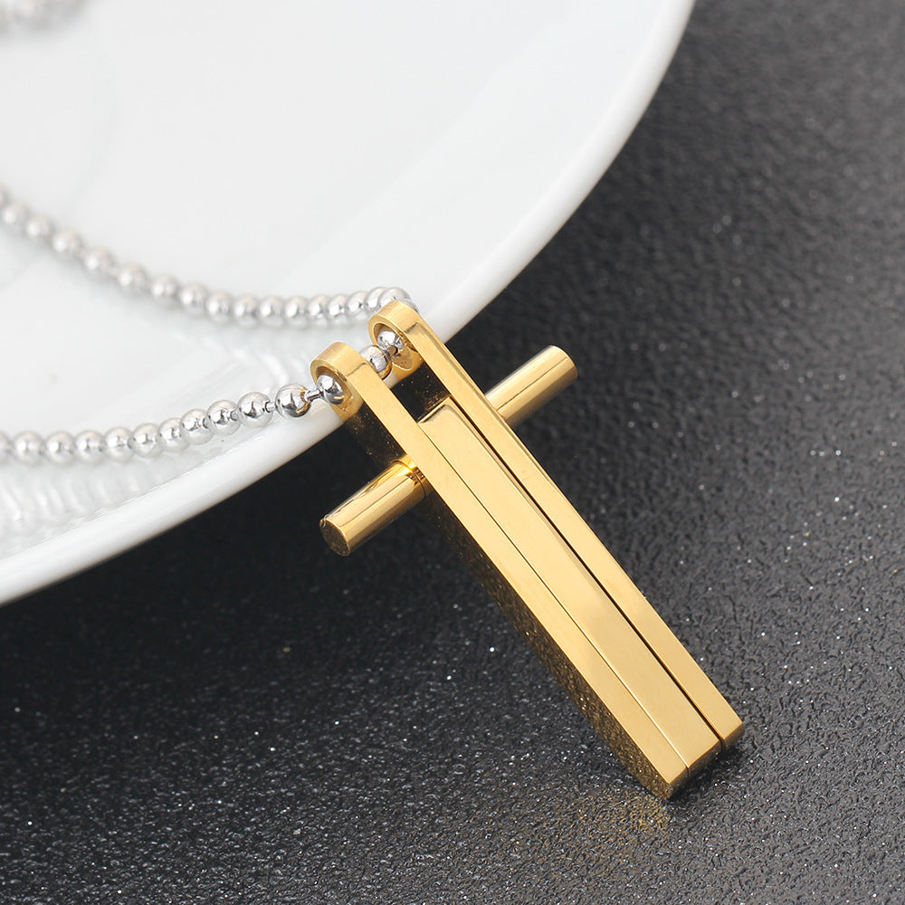 Damen Kreuzanhänger mit bunten Swarovski-Kristallen und Edelstahlkette Shop Nory